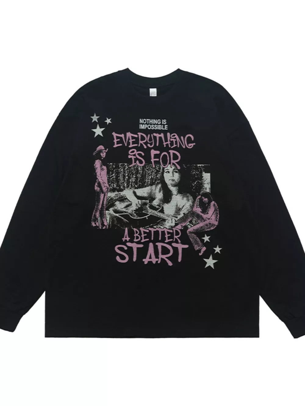 Men's Graphic Round Neck Long Sleeve T-Shirt