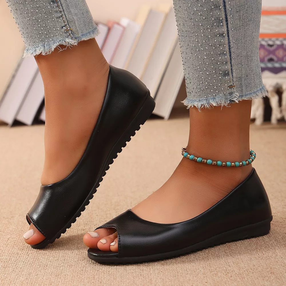 Peep Toe Flats Sandals