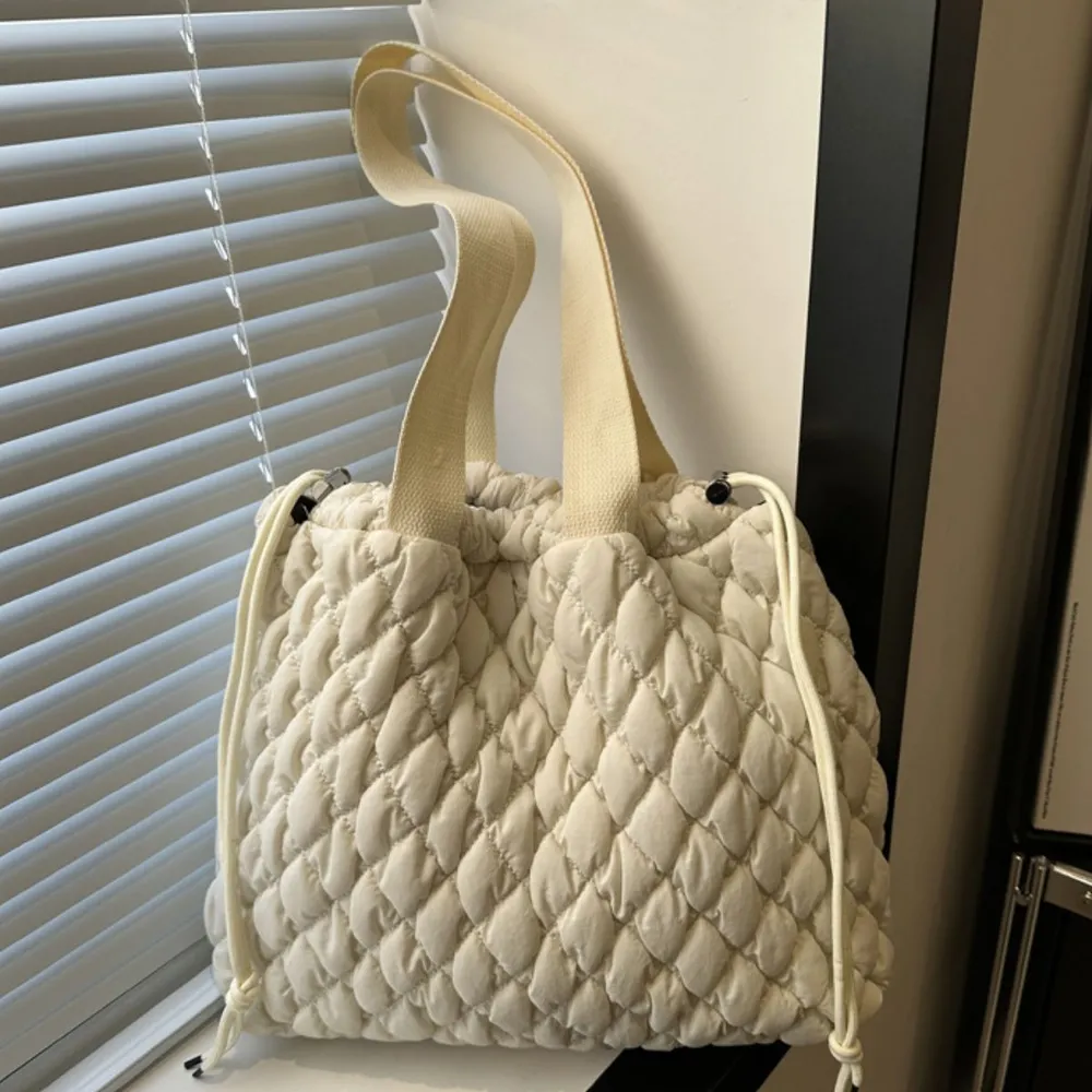 Drawstring Bubble Texture Tote Bag, image 14