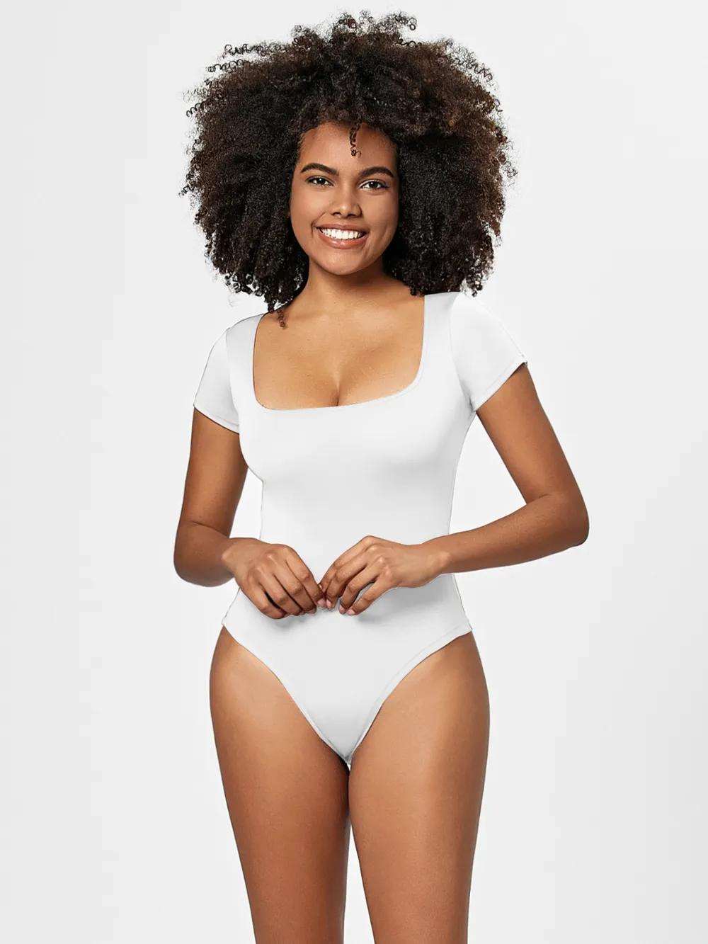 Full Size Square Neck Short Sleeve Bodysuit, image 18