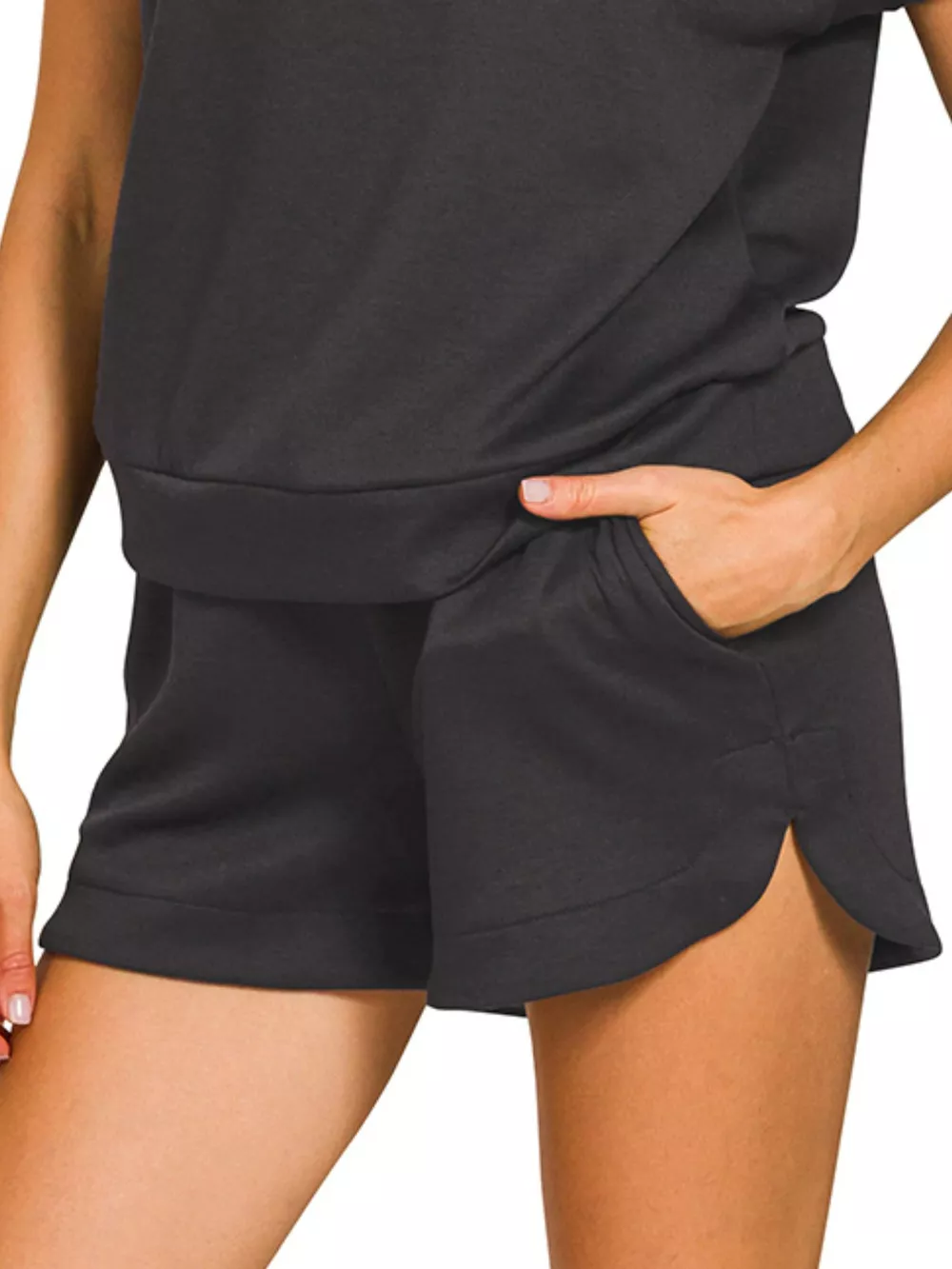 Scuba High Neck Half Zip Top and Dolphin Shorts Set, image 2