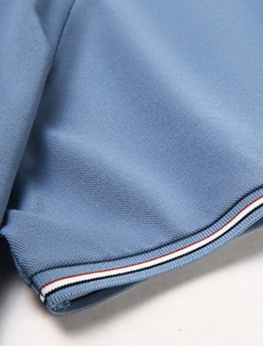 Men's Plus Size Classic Business Casual Striped Collar Polo Shirt, image 3