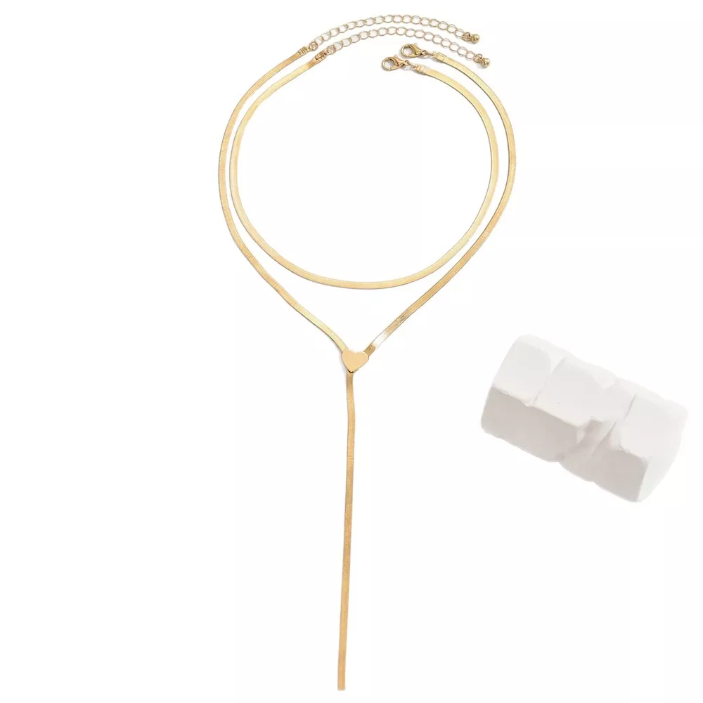 2 Piece 18K Gold-Plated Heart Necklace, image 4