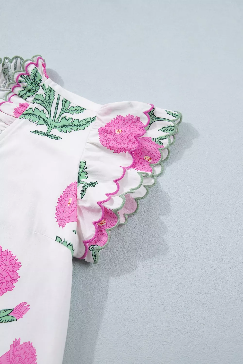 Floral Print Ruffle Trim Casual Mini Dress, image 9