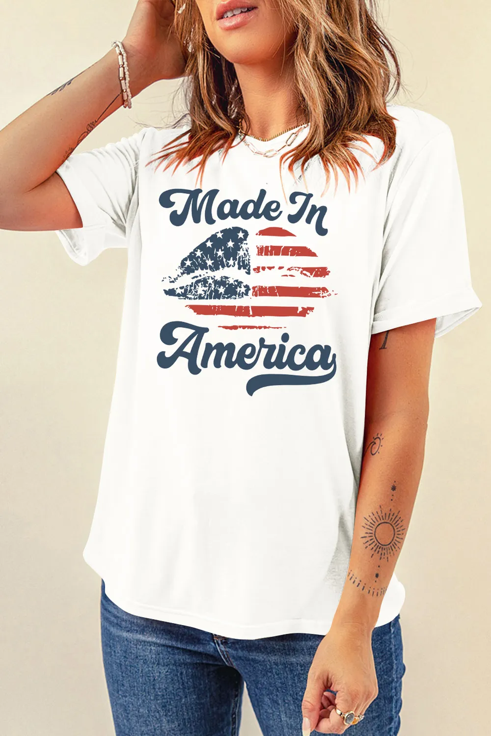 Graphic Round Neck Short Sleeve T-Shirt, image 6