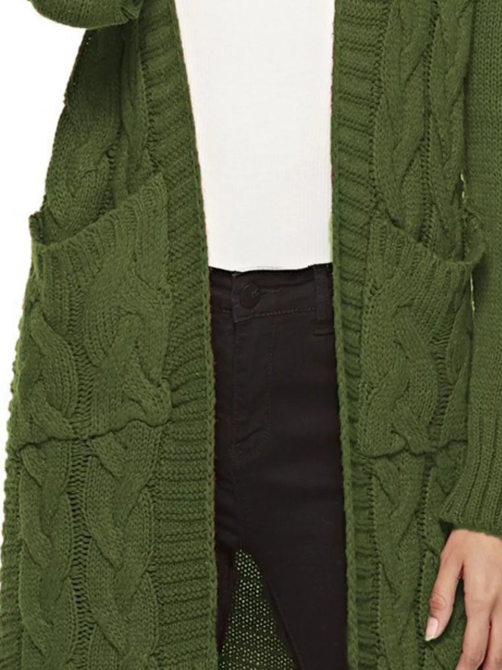 Chunky Knit Open Front Cardigan, image 13