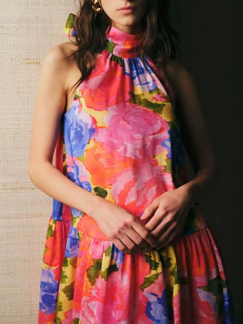 Full Size Floral Print Sleeveless Mini Dress Plus Size, image 3