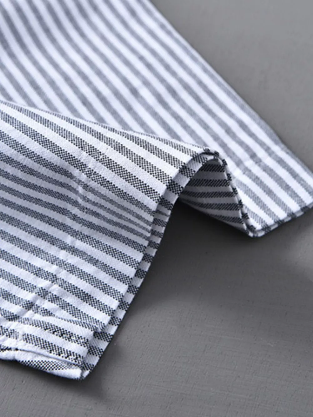 Men's Plus Size Casual Striped Short Sleeve Shirt, image 6