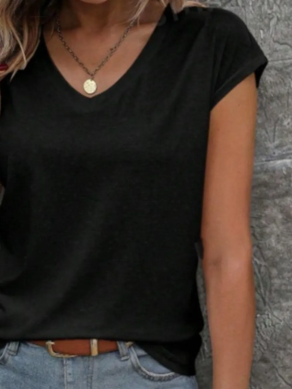 V-Neck Short Sleeve T-Shirt, image 12