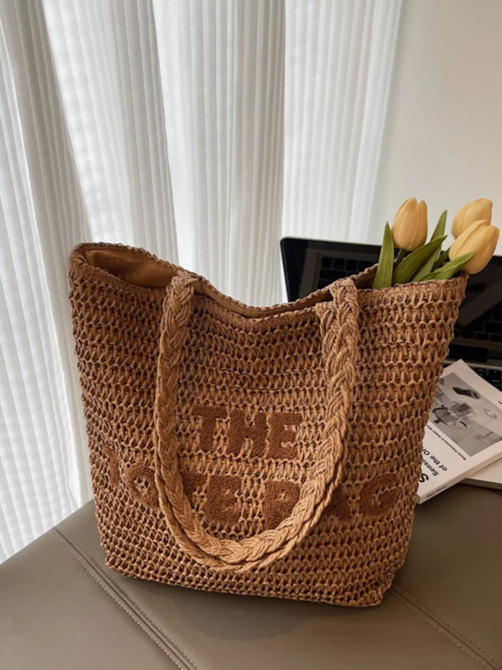 Straw Woven Shoulder Bag, image 2
