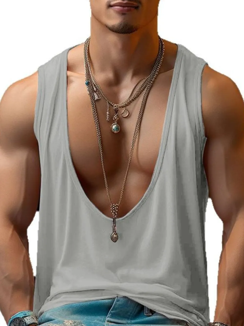 Men's Wide Strap Tank, image 4