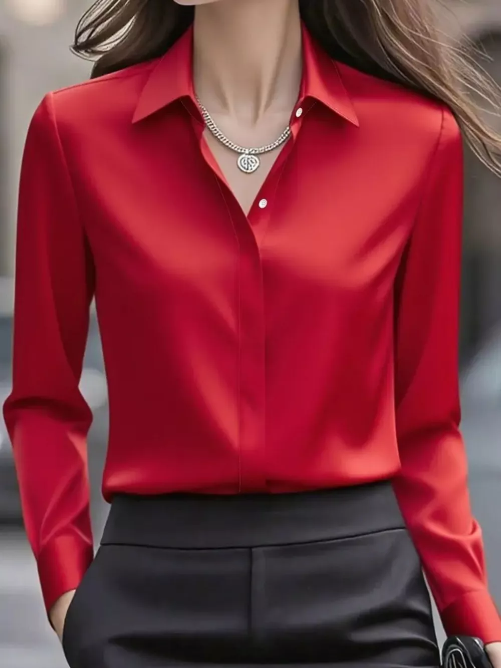 Button Down Collared Neck Long Sleeve Shirt, image 13