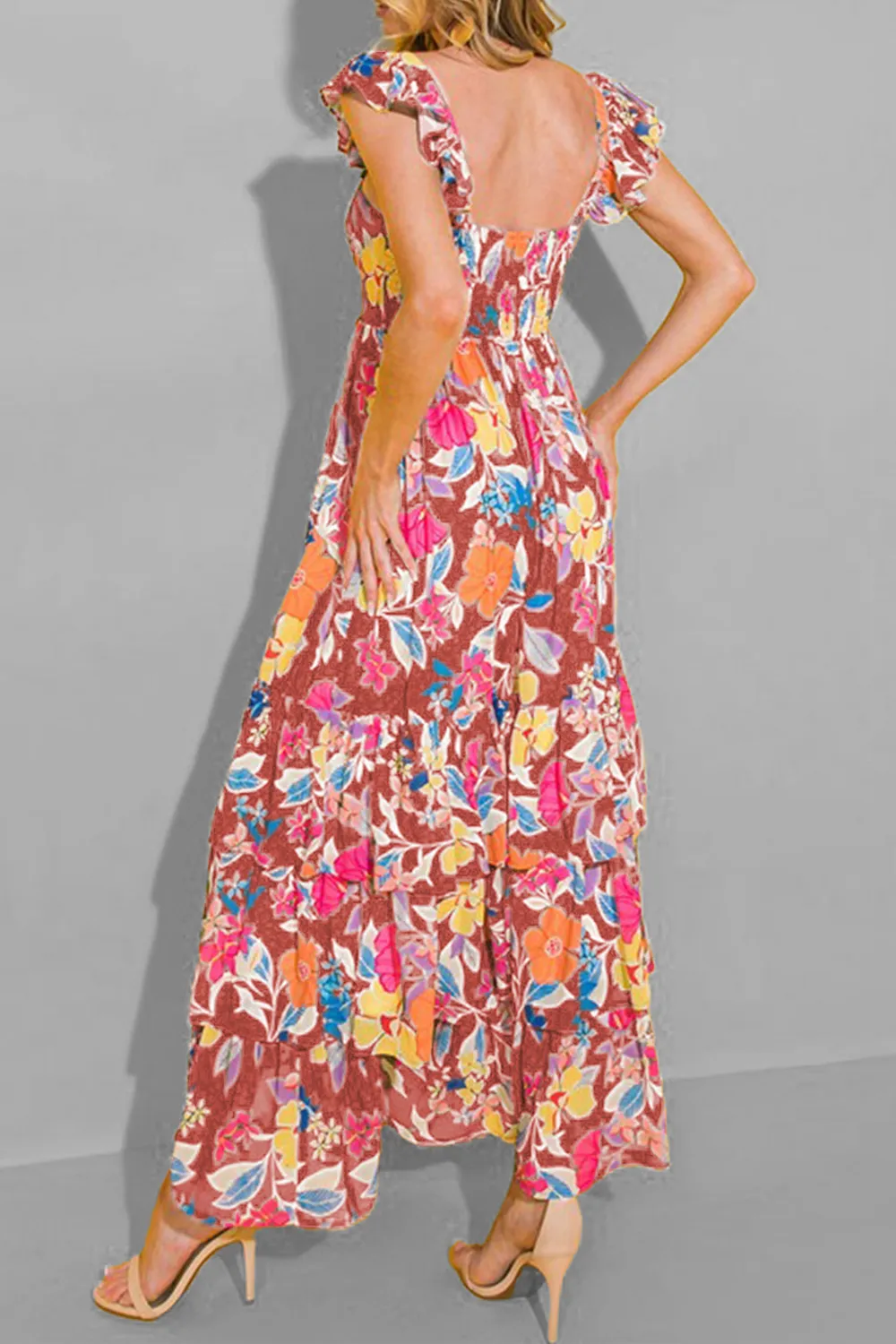 Tiered Ruffled Printed Sleeveless Dress, image 10