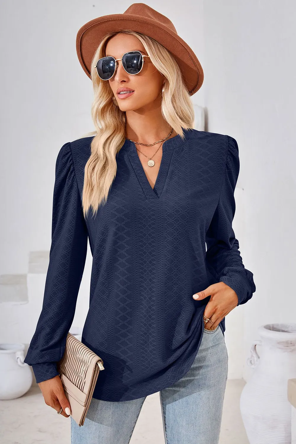 Notched Long Sleeve T-Shirt, image 7