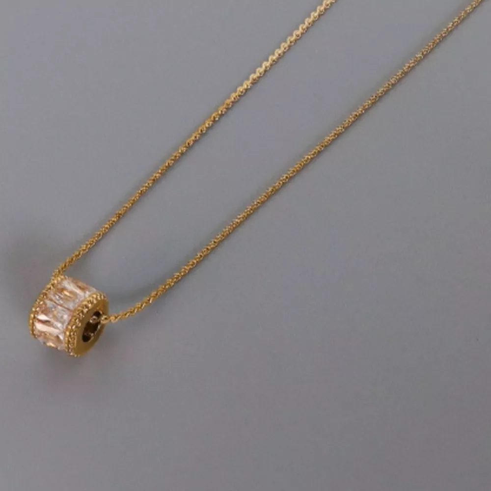 18K Gold-Plated Zircon Minimalist Necklace, image 4