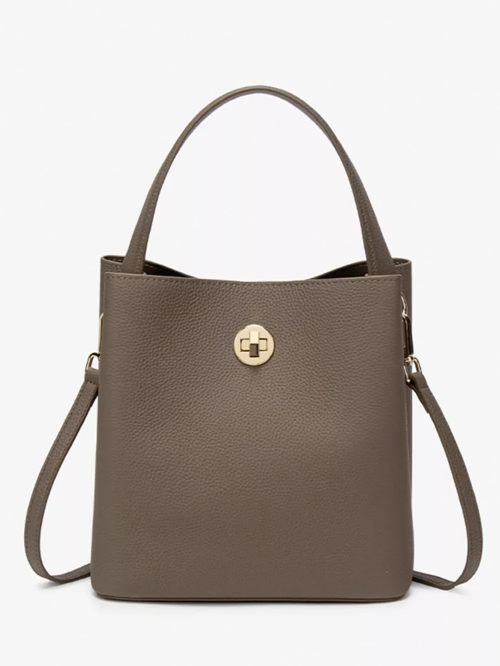 Leather Bucket Crossbody Bag, image 5