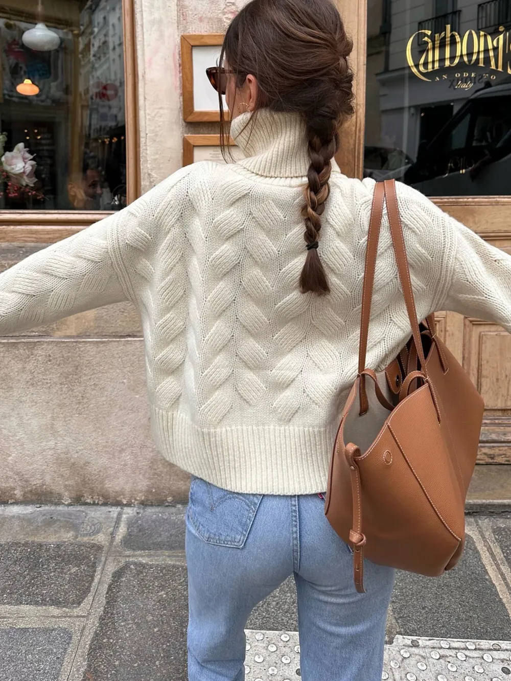 Ribbed Hem Turtleneck Long Sleeve Sweater, image 3