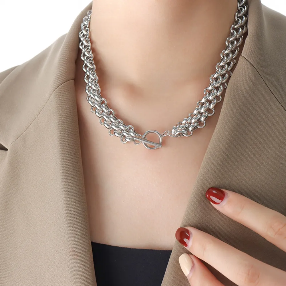 Gold Chain Link Jewelry Set with Necklace and Bracelet, image 7