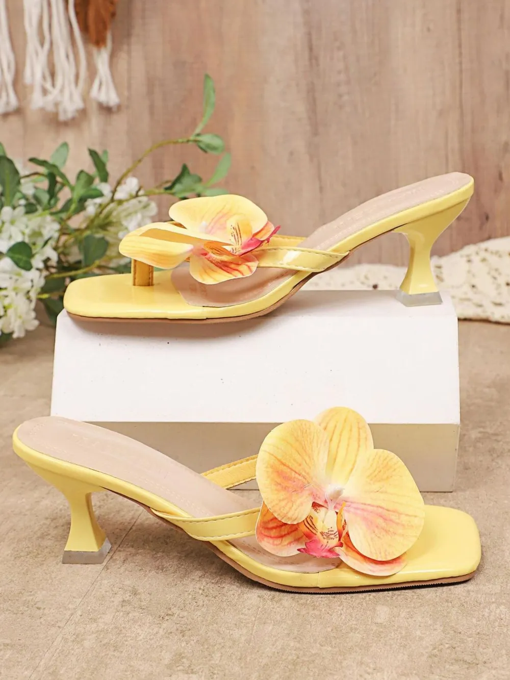 Floral Bow Flip Flop Sandals, image 5