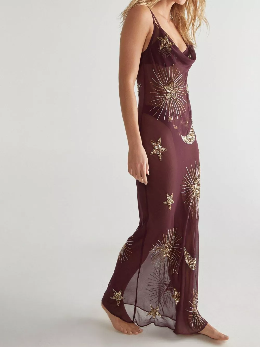 Sequin Backless Maxi Cover Up Dress, image 5