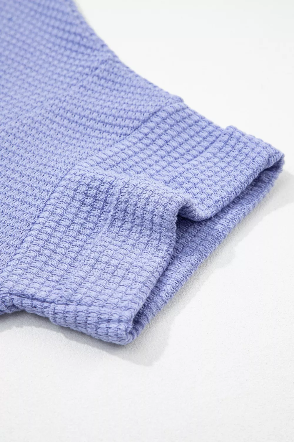 V Neck Short Sleeve Plus Size Waffle Knit Top, image 7