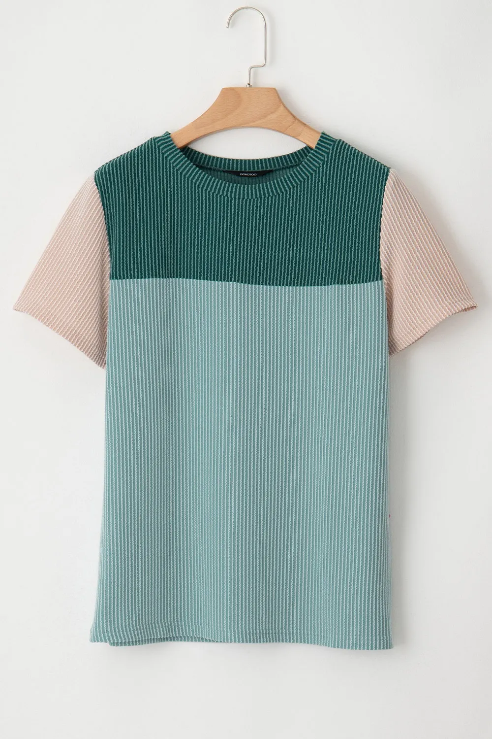 Color Block Round Neck Short Sleeve T-Shirt, image 12