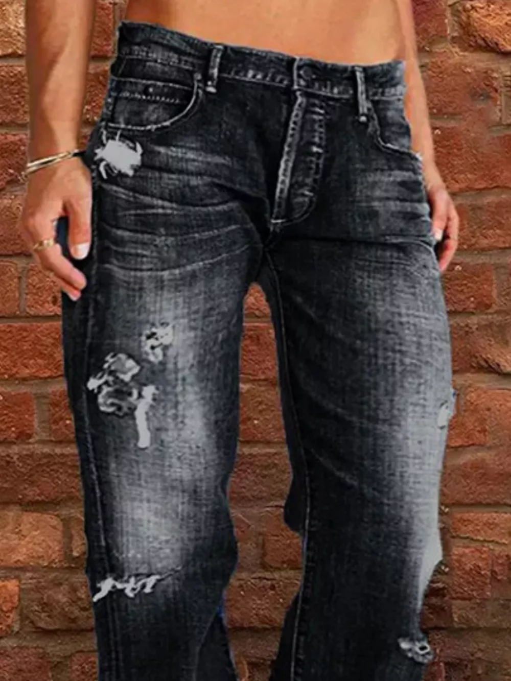 Full Size Distressed Raw Hem Jeans Plus Size, image 13