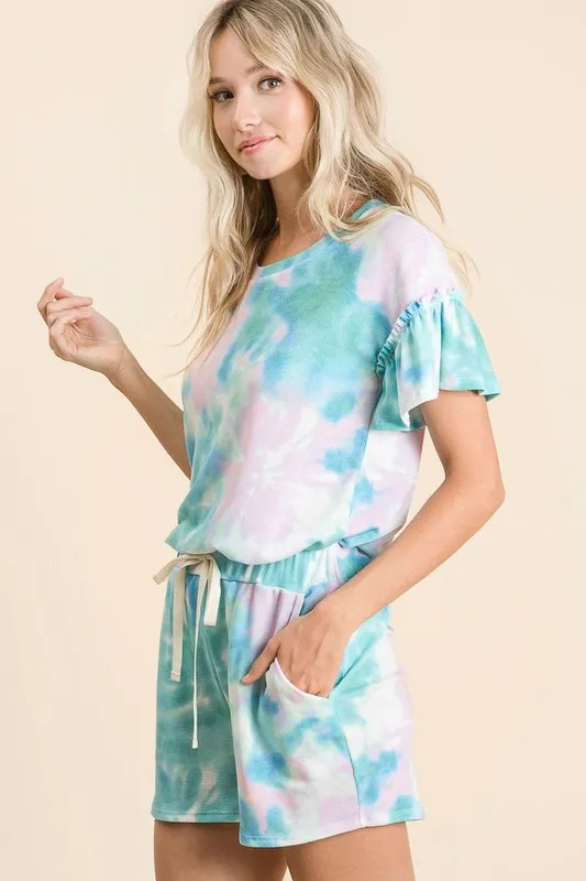 Tie Dye Print Casual Shorts with Twill, image 12