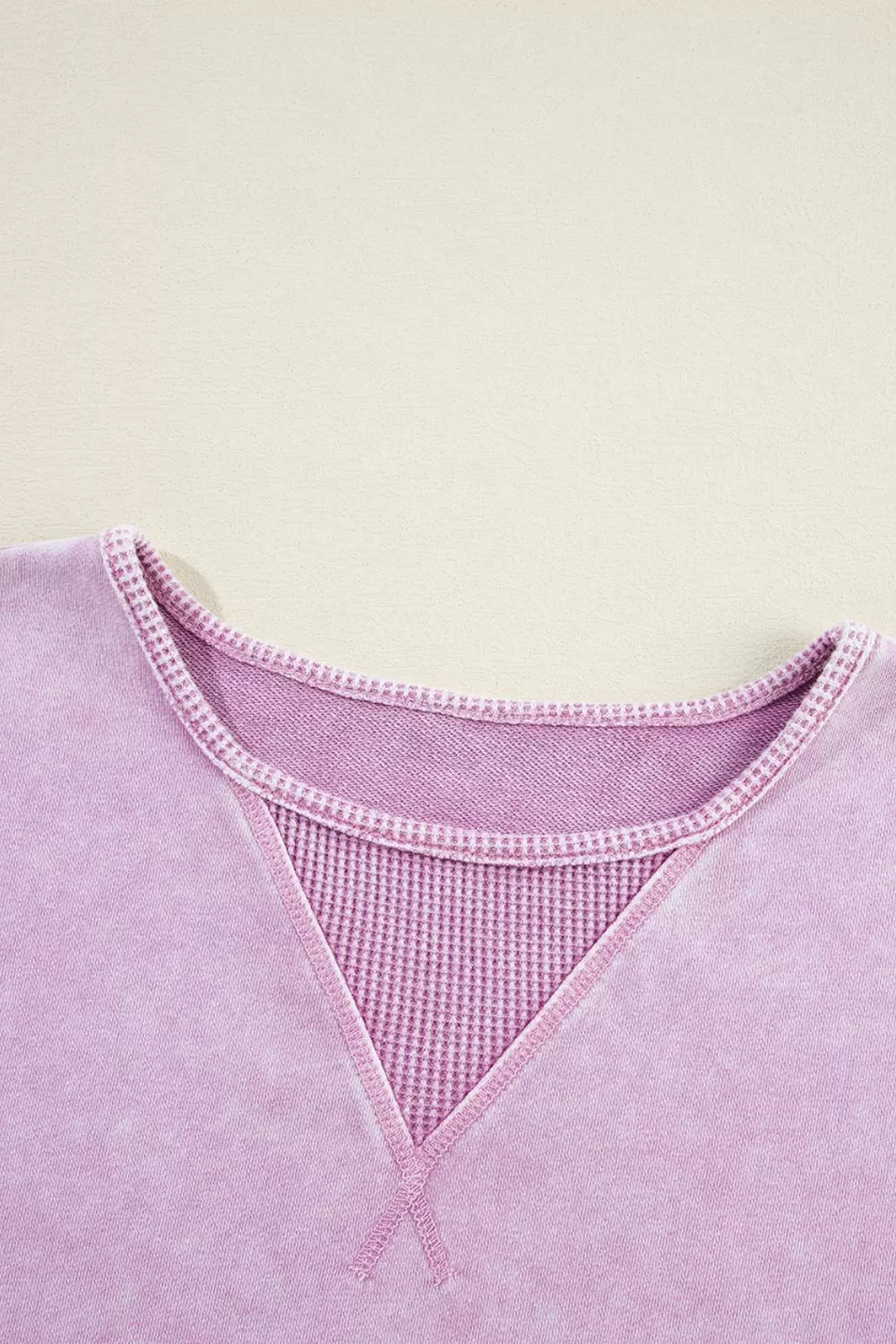 Exposed Seam Round Neck Long Sleeve Sweatshirt, image 12
