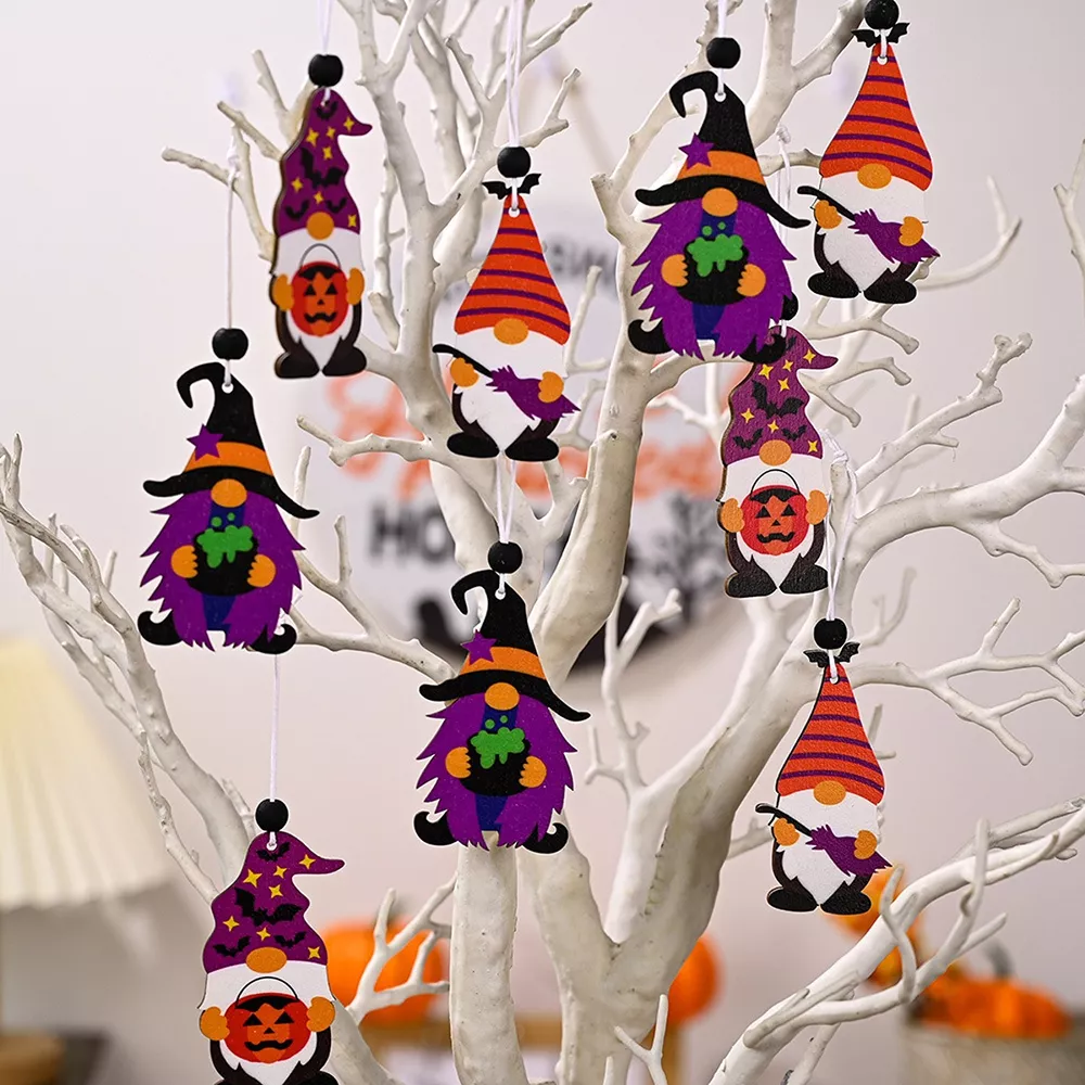 Halloween Gnome Hanging Ornaments Set