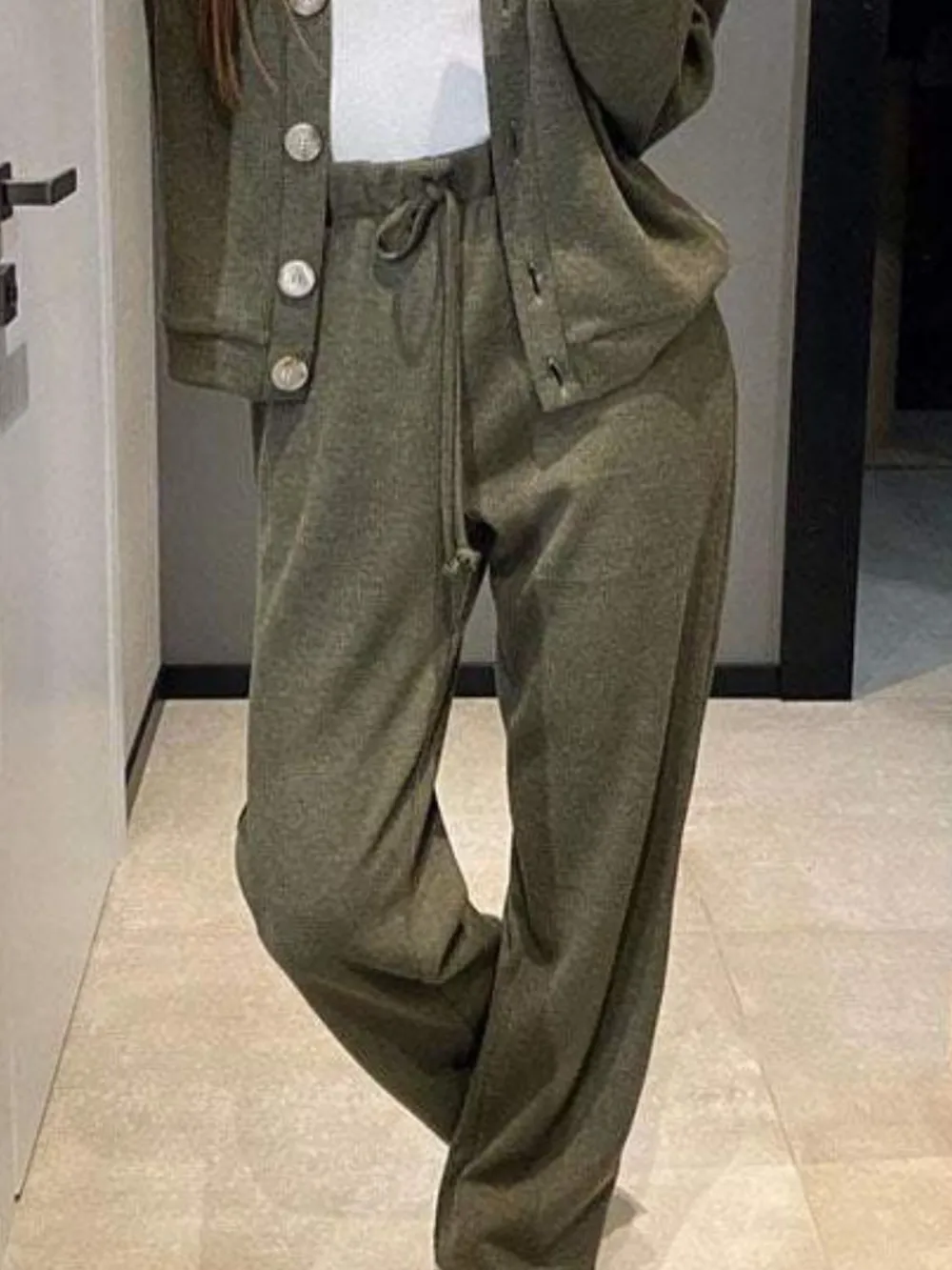 Full Size Button Up Long Sleeve Top and Pants Set, image 15