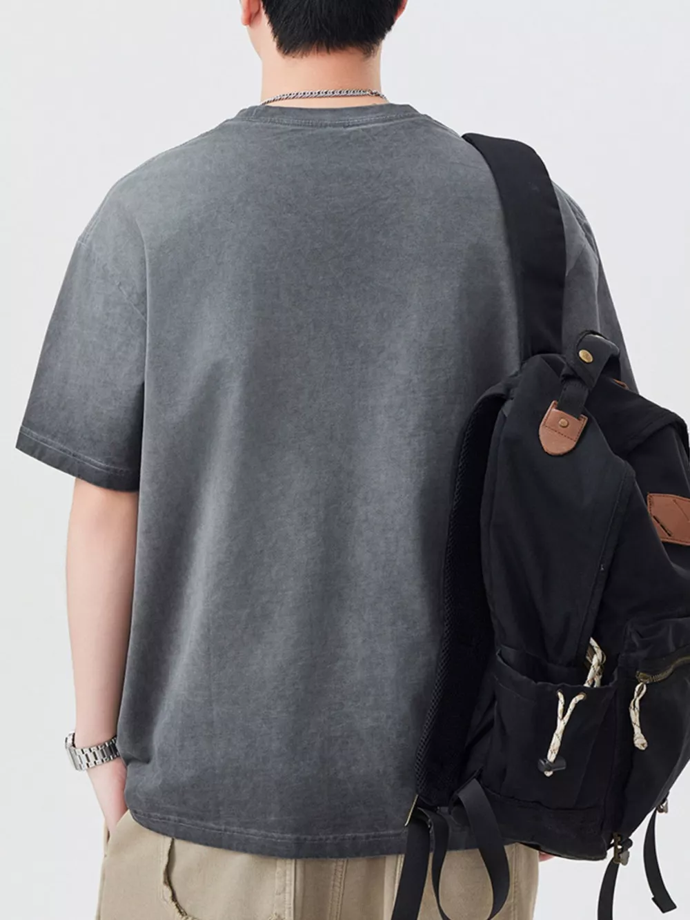 Men's Plus Size Letter Round Neck Short Sleeve T-Shirt, image 4