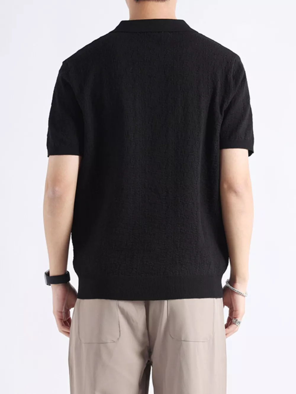 Men's Plus Size Button Detail Short Sleeve Polo, image 6