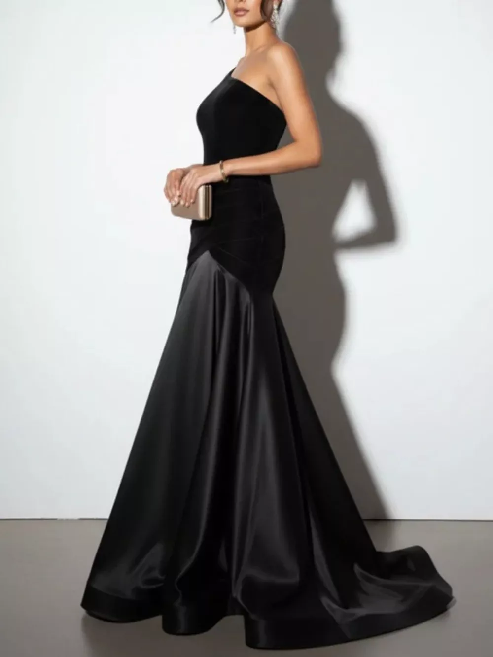 Single Shoulder Floor Length Dress, image 4
