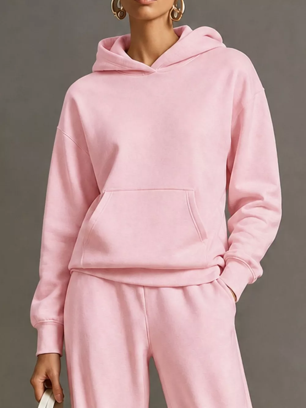 Kangaroo Pocket Hoodie and Pants Set, image 3