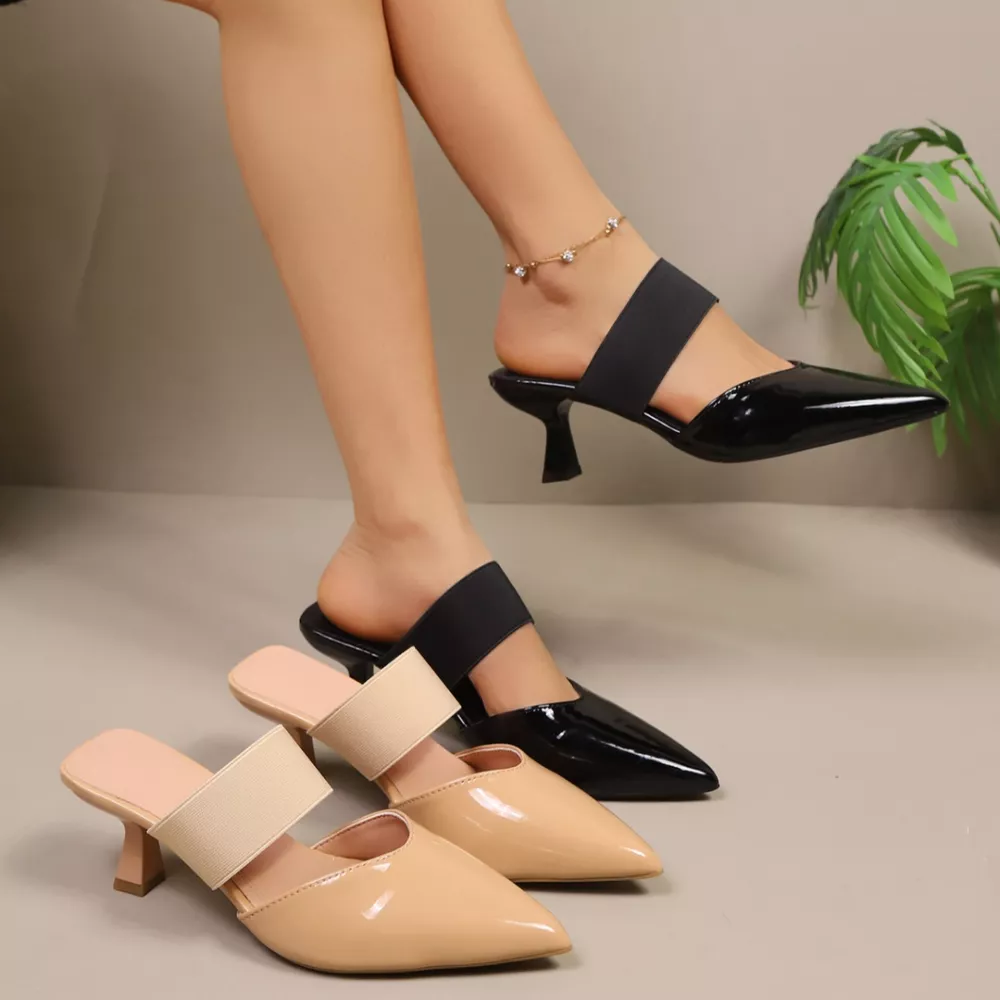 Point Toe Flare Heel Sandals, image 2