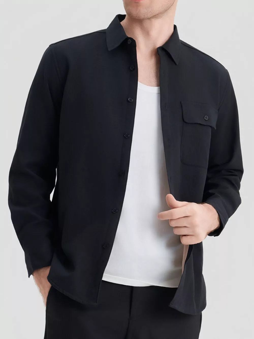 Men's Plus Size Button Up Long Sleeve Shirt, image 4
