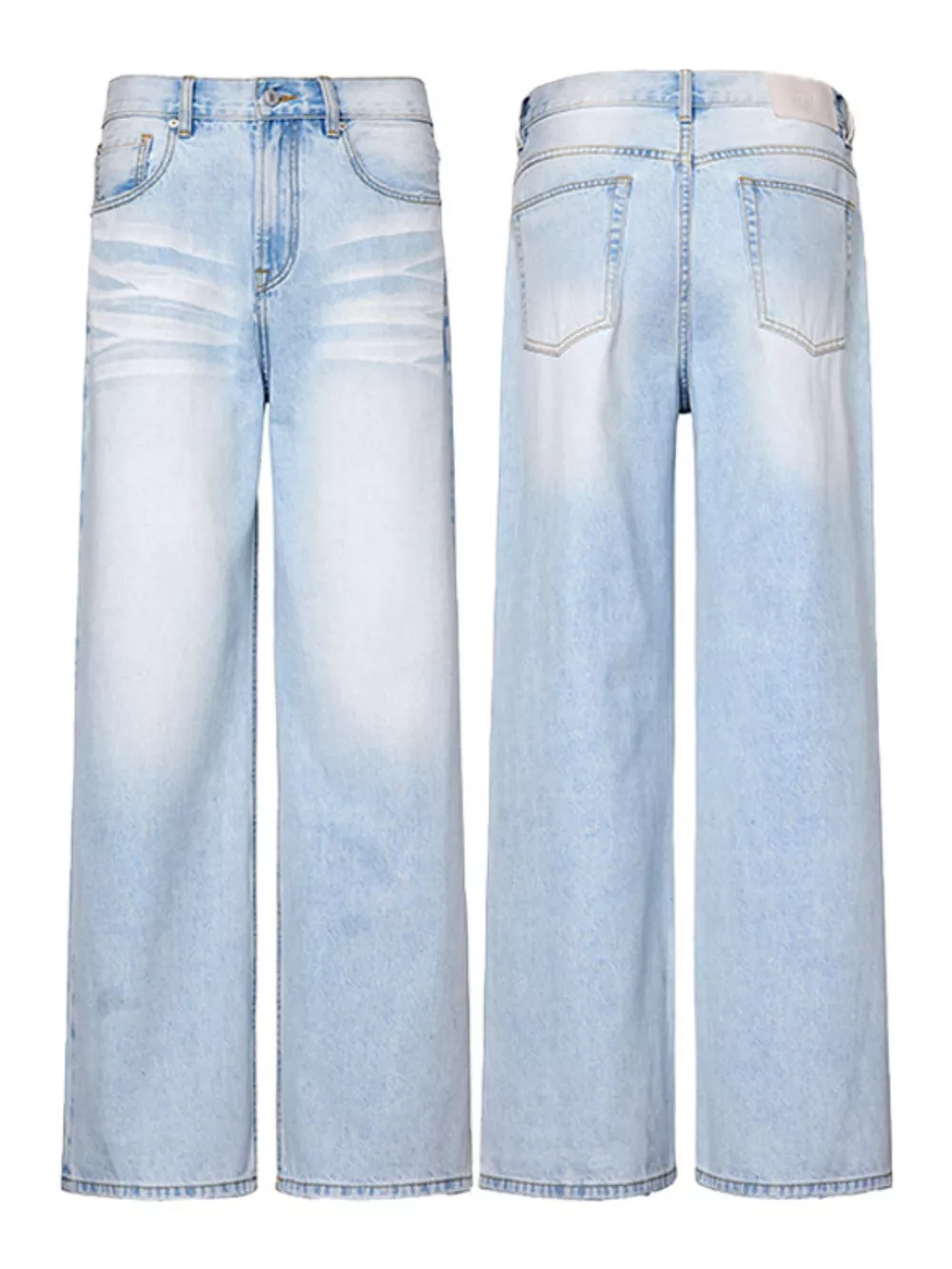 Men's Wash Wide Leg Jeans, image 8