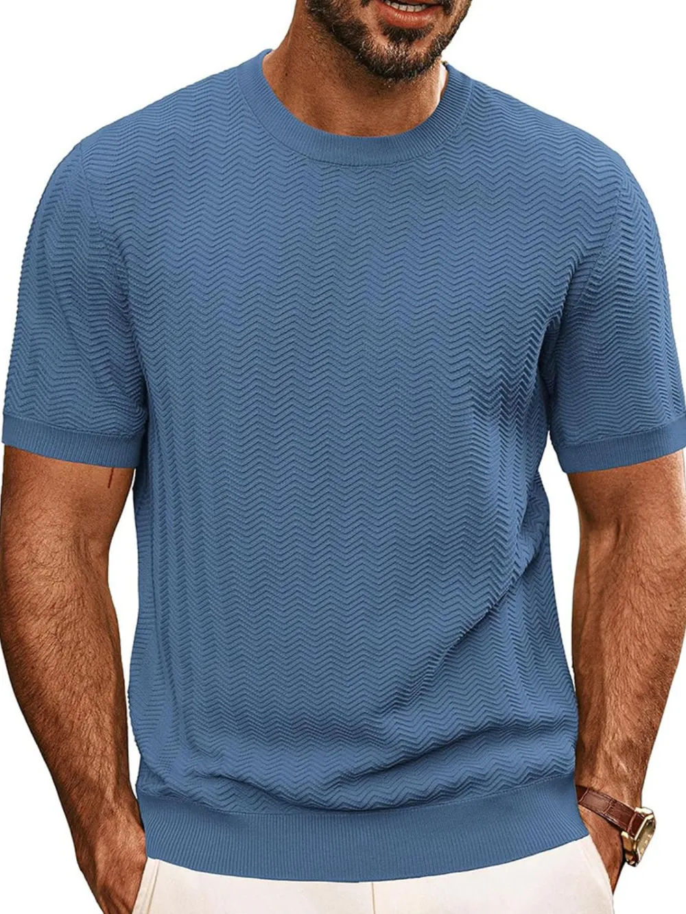 Men's Full Size Round Neck Short Sleeve T-Shirt Plus Size, image 2