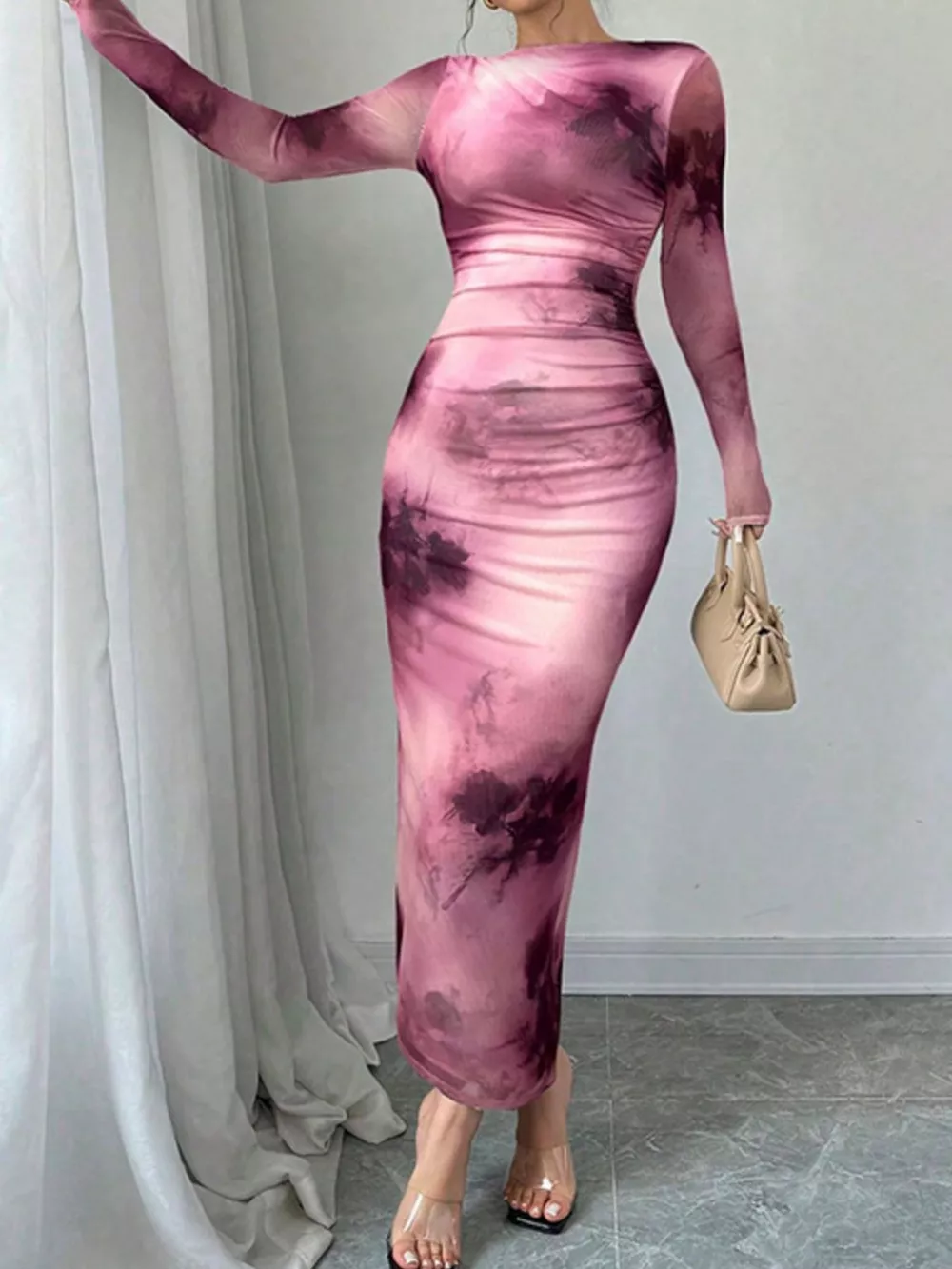 Tie-Dye Bodycon Maxi Dress, image 5