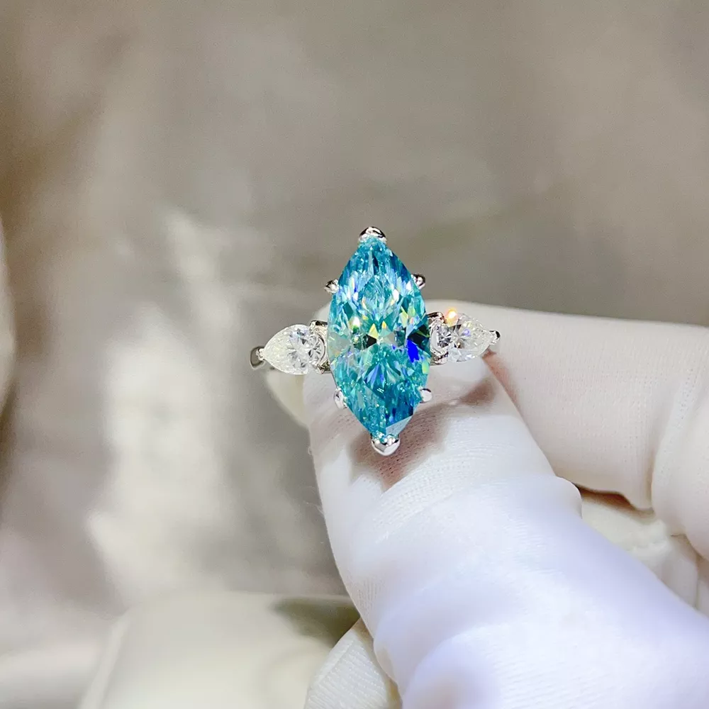 6 Carat 925 Sterling Silver Moissanite Ring, image 2