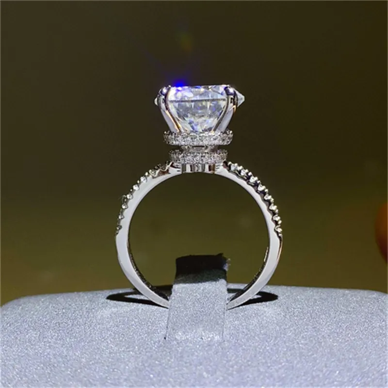 5 Carat Moissanite 925 Sterling Silver Ring, image 3