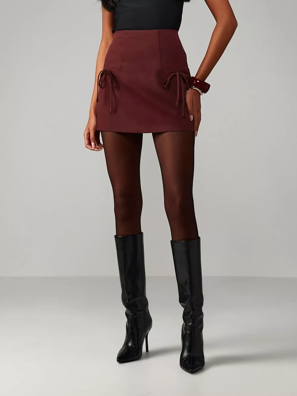 Tie-Side Mini Skirt, image 4
