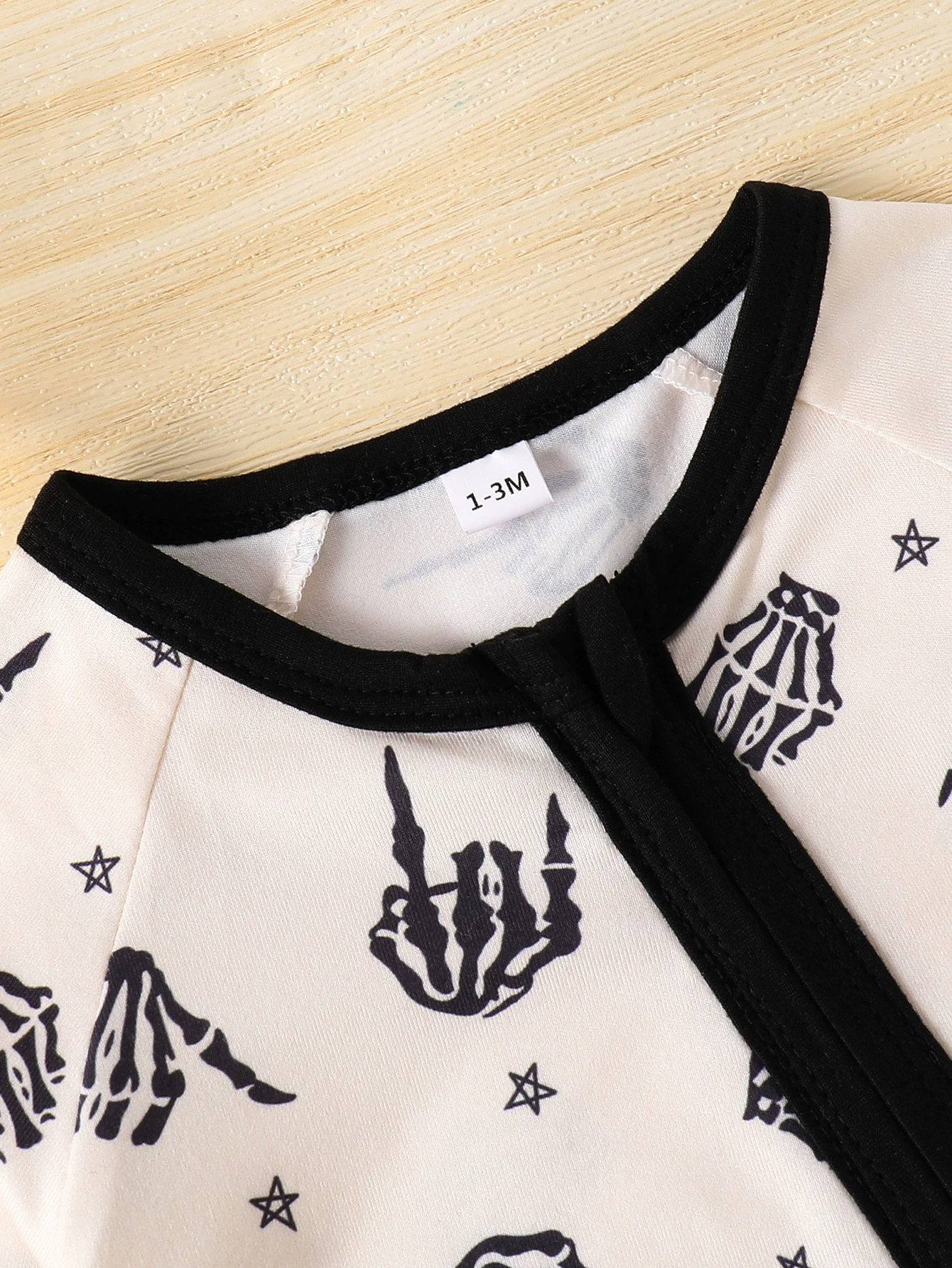 Children's Skeleton Hand Print Zipper Front One-Piece, image 2