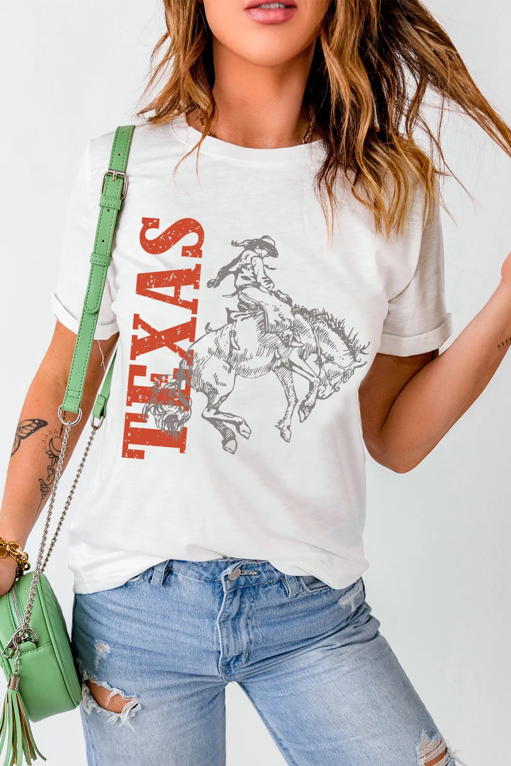 Graphic Round Neck Short Sleeve T-Shirt, image 4