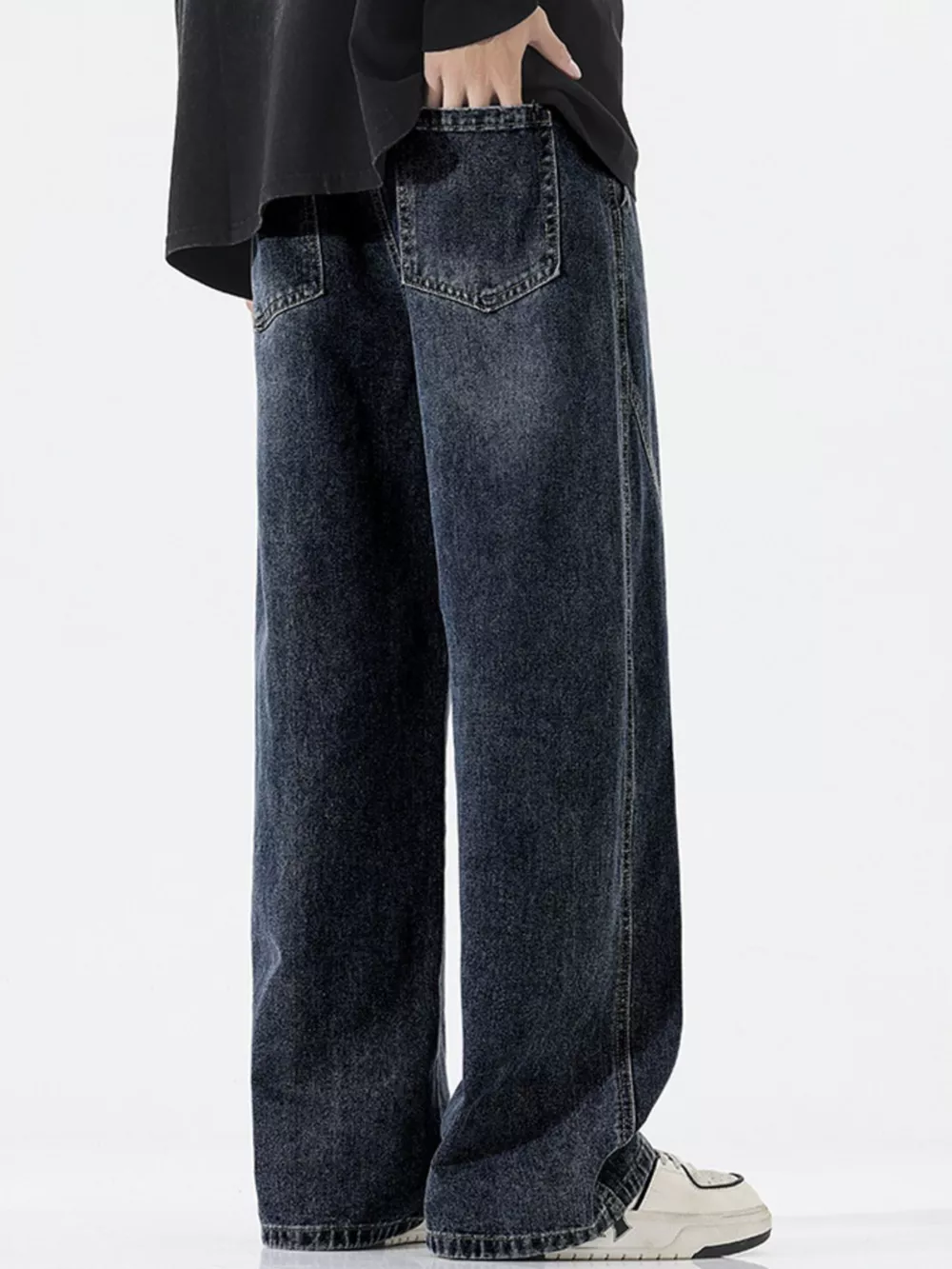 Men's Full Size Wide Leg Drawstring Jeans Plus Size, image 3