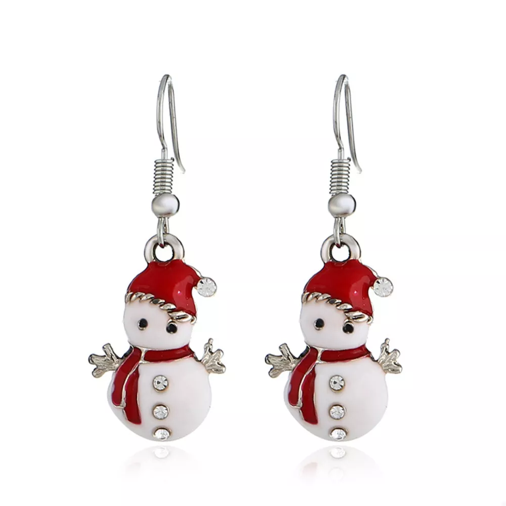Christmas Snowman Drop Earrings, image 8