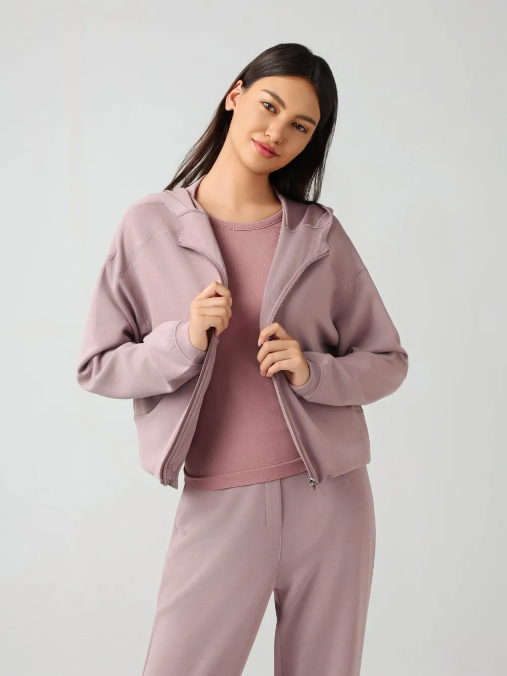 Zip Up Dropped Shouder Active Hooded, image 22
