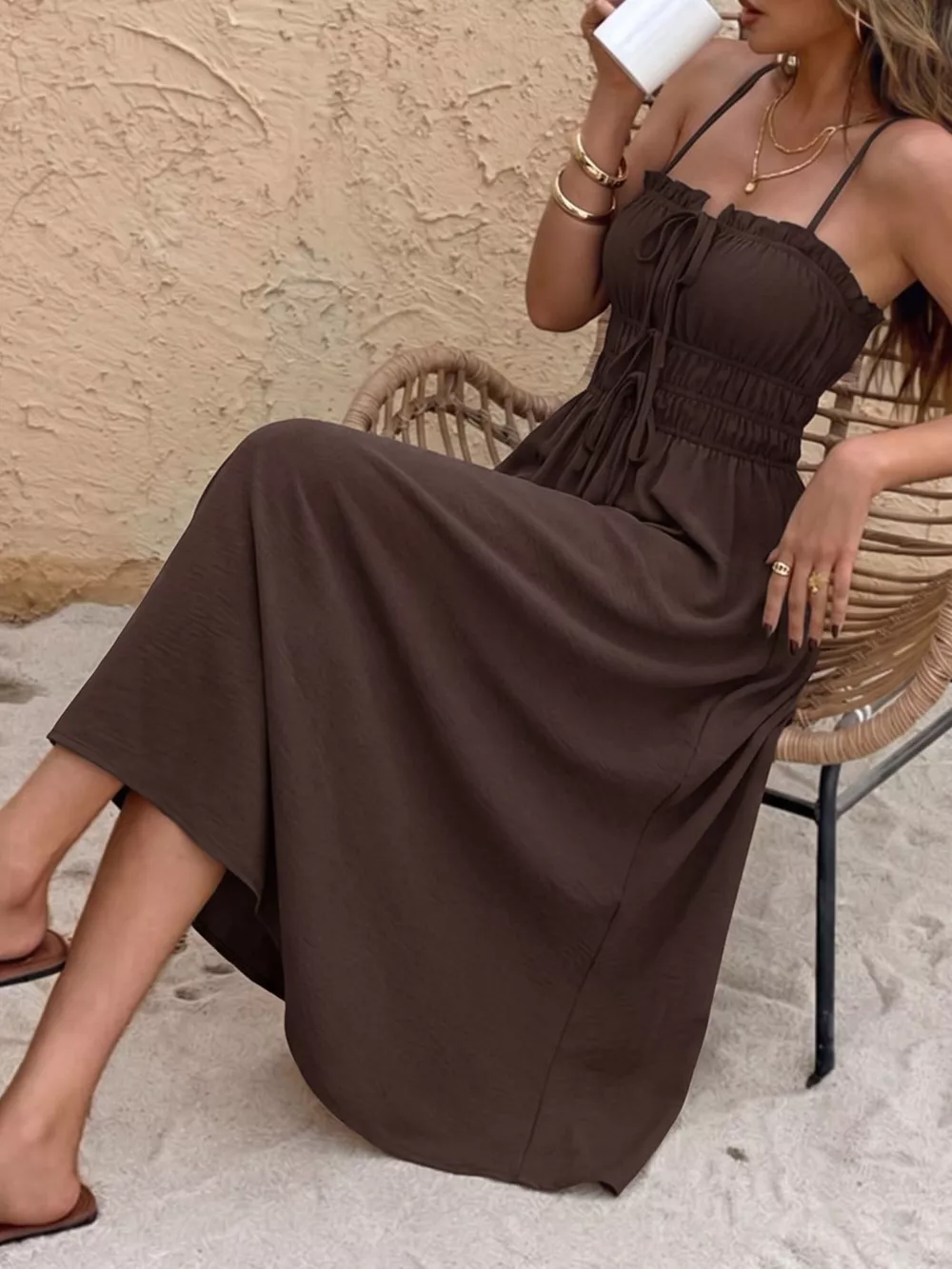 Tie-Front A-Line Dress, image 4