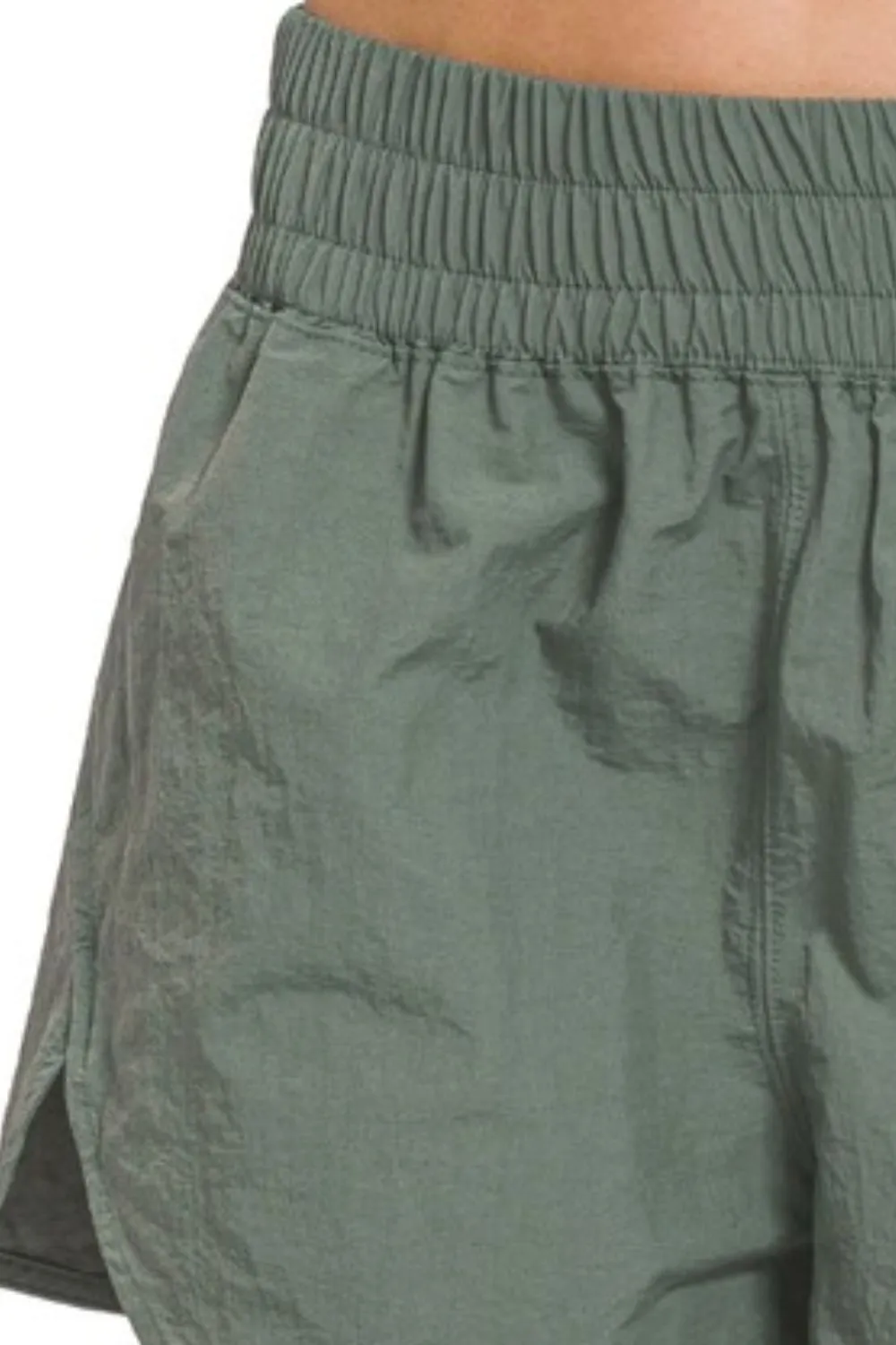 Windbreaker Smocked Waistband Running Shorts, image 2